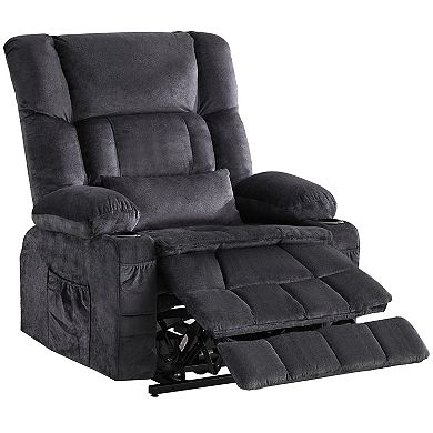 Fabric Power Recliner with Massage and USB Port