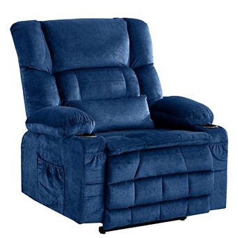 Fabric Power Recliner with Massage and USB Port
