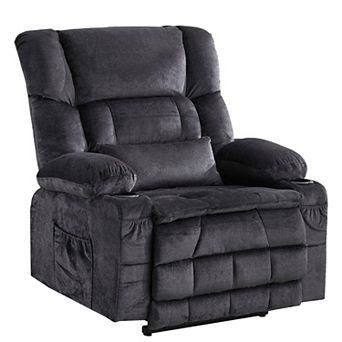 Fabric Power Recliner with Massage and USB Port