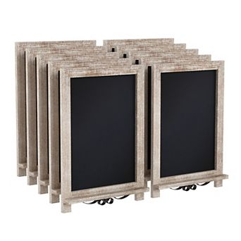 Merrick Lane Magda Set of 10 Wall Mount or Tabletop Magnetic Chalkboards with Folding Metal Legs