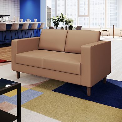 Flash Furniture Commercial Lobby Loveseat with 2 Outlets/1 USB/1 USB-C Ports