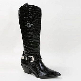Berness Tristen Croco-Print Western Boots