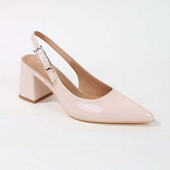 Berness Cai Patent Block Heel Slingback
