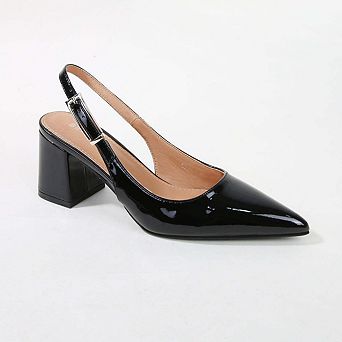 Berness Cai Patent Block Heel Slingback