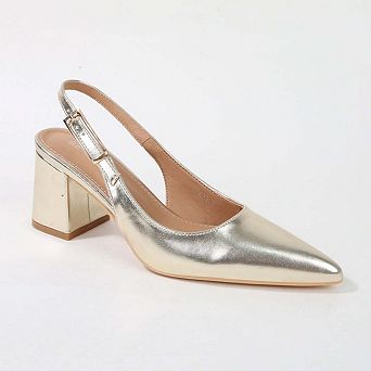 Berness Cai Patent Block Heel Slingback