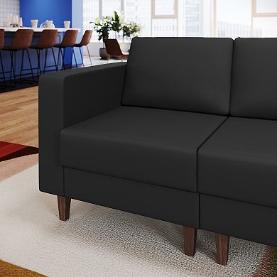 Flash Furniture Commercial Modular Left Arm Chair with AC/USB/USB-C Chargers