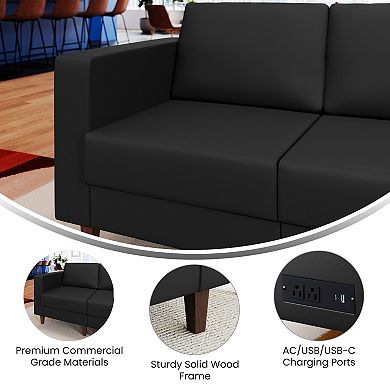 Flash Furniture Commercial Modular Left Arm Chair with AC/USB/USB-C Chargers