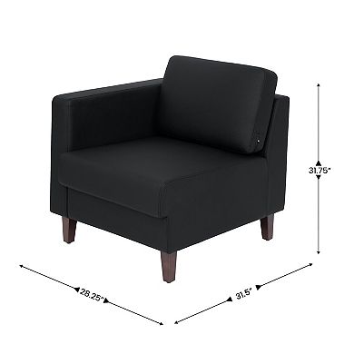 Flash Furniture Commercial Modular Left Arm Chair with AC/USB/USB-C Chargers