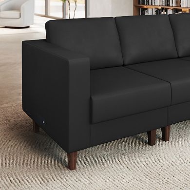 Flash Furniture Commercial Modular Left Arm Chair with AC/USB/USB-C Chargers