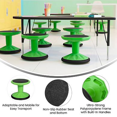 Flash Furniture Commercial 12" Fixed Height Collaborative Wobble Stool