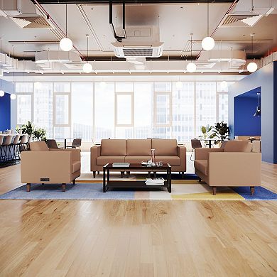 Flash Furniture 3 PC Commercial Seating Set with Outlets/USB/USB-C Ports