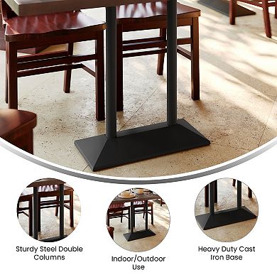 Flash Furniture Commercial All Weather Double Table Base for up to 30" x 48" Tabletops
