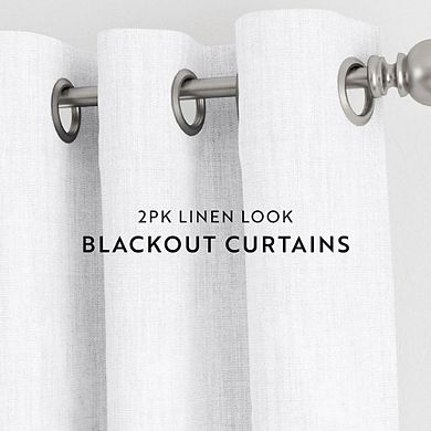 2 Pack Black Out Grommet Curtains