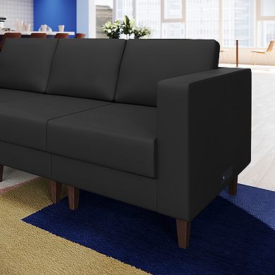 Flash Furniture Commercial Modular Right Arm Chair with AC/USB/USB-C Chargers