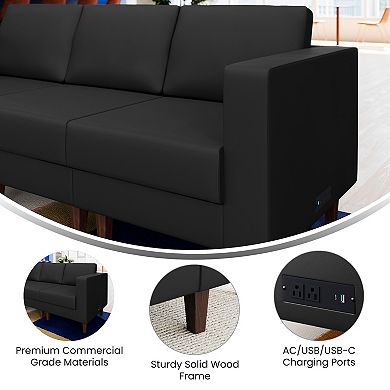 Flash Furniture Commercial Modular Right Arm Chair with AC/USB/USB-C Chargers