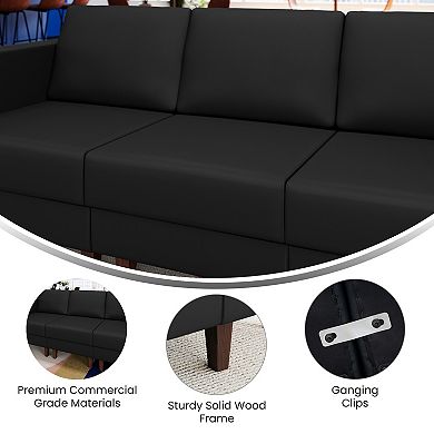 Flash Furniture Commercial Modular Armless Middle Chair with Solid Wood Legs