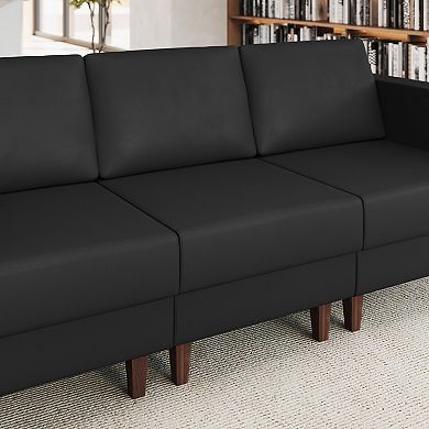 Flash Furniture Commercial Modular Armless Middle Chair with Solid Wood Legs