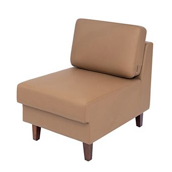 Flash Furniture Commercial Modular Armless Middle Chair with Solid Wood Legs