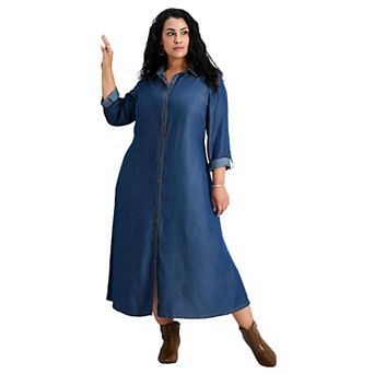 Avenue Women's Plus Size Joanne Denim Shirtdress