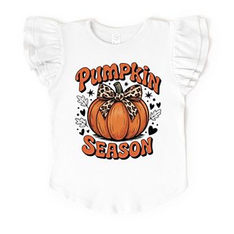 The Juniper Shop Coquette Pumpkin Season Leopard Flutter Sleeve Tee