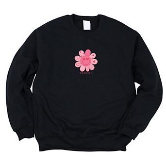S.W.Smiley Patchwork Flower Hearts - Women's Graphic Sweatshirt