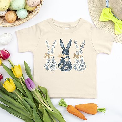 Three Blue Willow Bunnies - Toddler Short Sleeve Graphic T-Shirt