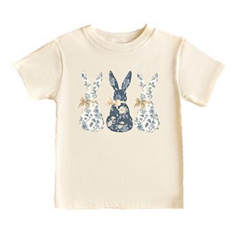 Three Blue Willow Bunnies - Toddler Short Sleeve Graphic T-Shirt