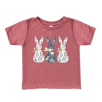 Three Blue Willow Bunnies - Toddler Short Sleeve Graphic T-Shirt