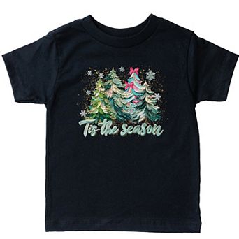Tis The Season Painted Trees - Toddler Short Sleeve Graphic T-Shirt