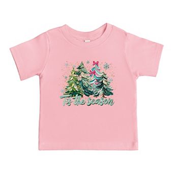 Tis The Season Painted Trees - Toddler Short Sleeve Graphic T-Shirt