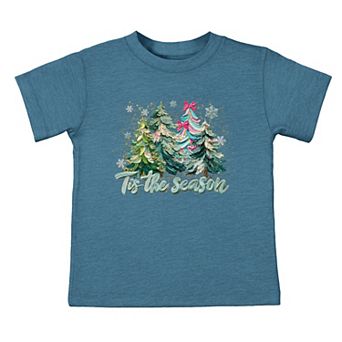 Tis The Season Painted Trees - Toddler Short Sleeve Graphic T-Shirt