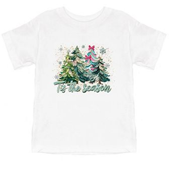 Tis The Season Painted Trees - Toddler Short Sleeve Graphic T-Shirt