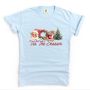 Tis' The Season Watercolor - Women's Garment Dyed Graphic T-Shirt