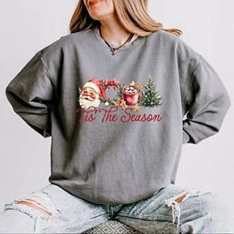Tis' The Season Watercolor - Women's Lightweight Garment Dyed Sweatshirt