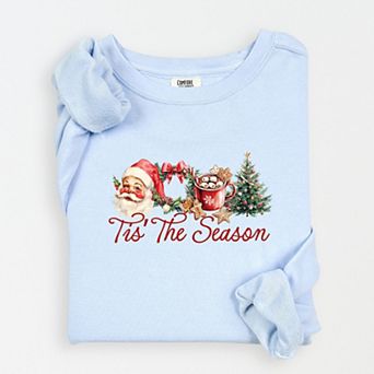 Tis' The Season Watercolor - Women's Lightweight Garment Dyed Sweatshirt