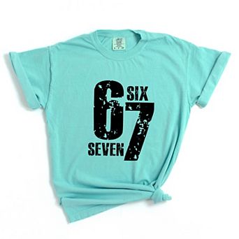 Six Seven Distressed - Women's Garment Dyed Graphic T-Shirt