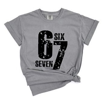 Six Seven Distressed - Women's Garment Dyed Graphic T-Shirt