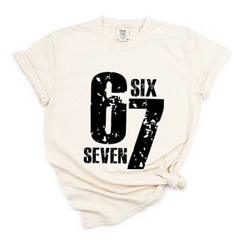 Six Seven Distressed - Women's Garment Dyed Graphic T-Shirt