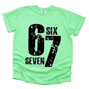 Six Seven Distressed - Women's Garment Dyed Graphic T-Shirt