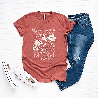 S.W.Smiley Gather, Grow, Glow - Women's Short Sleeve Graphic T-Shirt