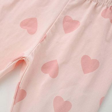 Autumn Arrival Baby Kids Girls Hearts Pattern Casual Pants