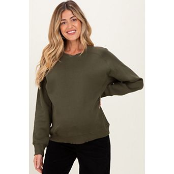 Maternity Olive Fleece Sweatshirt