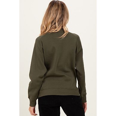 Maternity Olive Fleece Sweatshirt