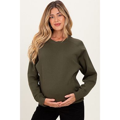 Maternity Olive Fleece Sweatshirt