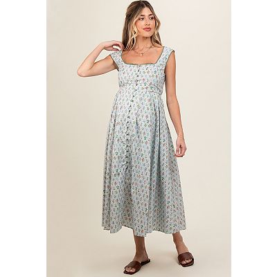 maternity sleeveless maxi dress Maternity Sleeveless Eyelet Maxi Dress