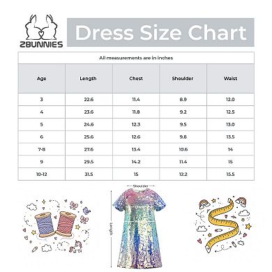 Girls' 3-12 Ombre Sequin Short Sleeve Dress