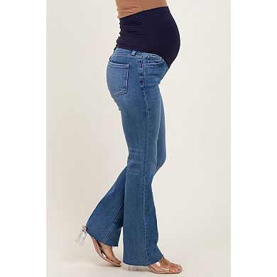 Maternity Raw Hem Maternity Bootcut Jeans