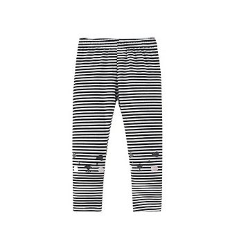 Autumn Arrival Baby Kids Girls Cartoon and Striped Pattern Casual Pants