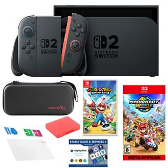 Nintendo Switch 2 MarioKart with Mario Rabbids, Accessories Kit and Voucher
