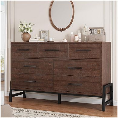 7 Dresser for Bedroom, Freestanding 52 in Wide Drawer Dresser with Storage